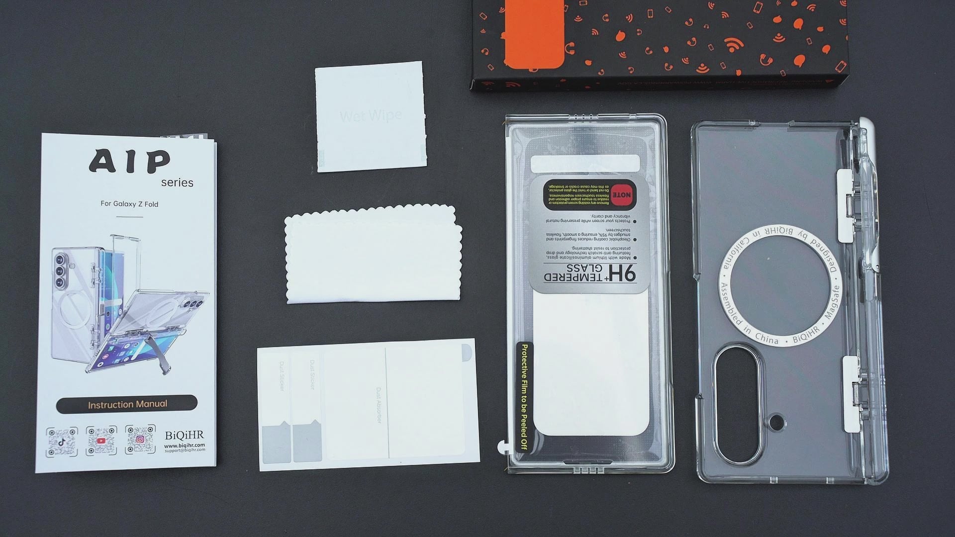 Samsung Galaxy Z Fold 7 Case with Privacy Screen Protector, Built-in Hidden Kickstand, Full-Body Shockproof Ultra-Thin Phone Case for Z Fold 7, Transparent